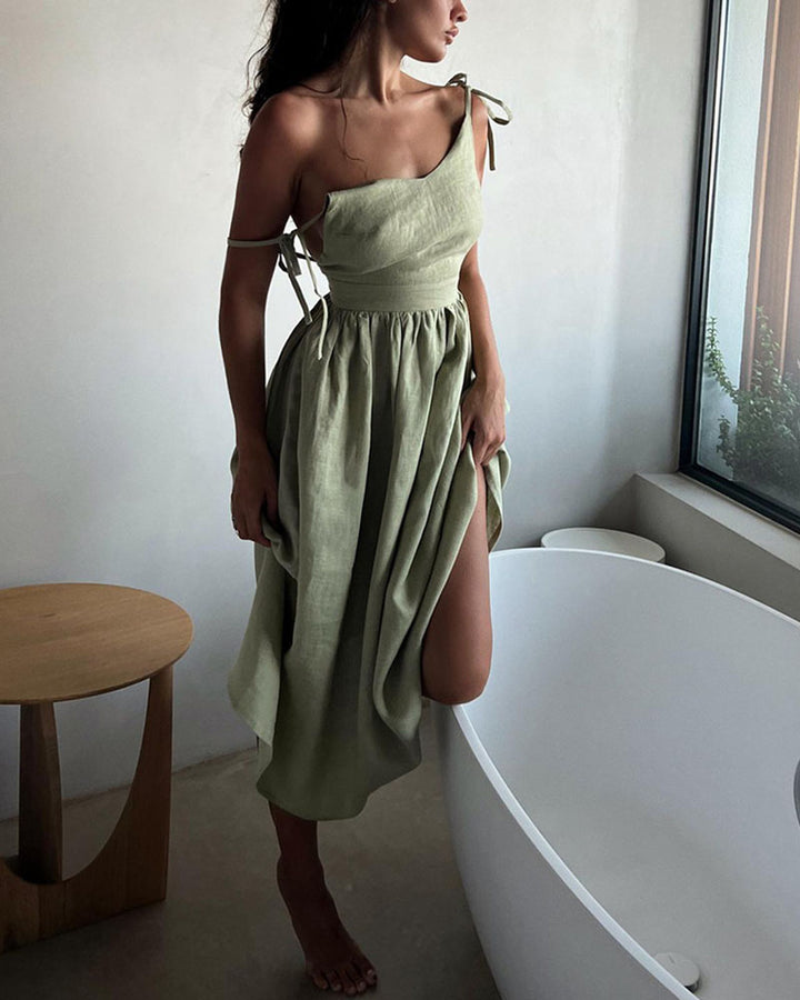 Marivic - Classic Backless Strappy Maxi Dress