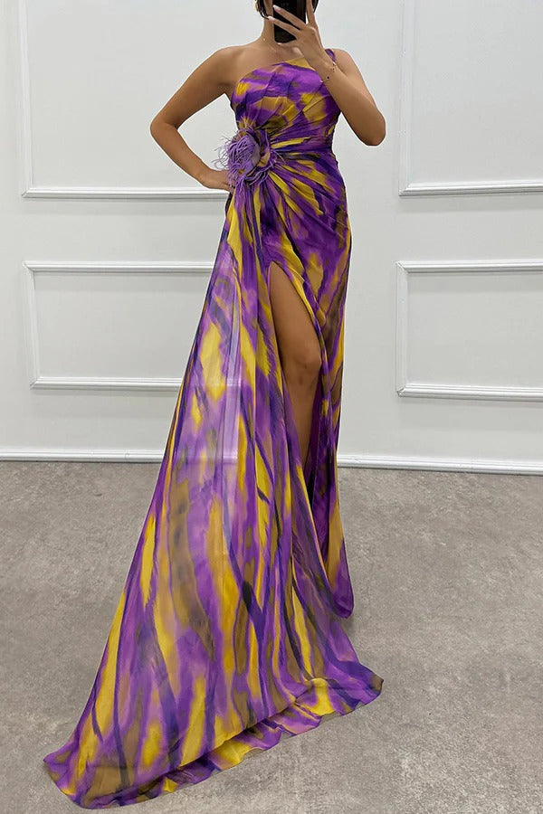Elaris - Vibrant Slit Dress