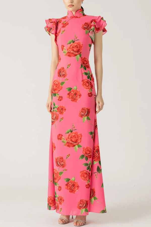 Valery - Floral Mandarin Dress