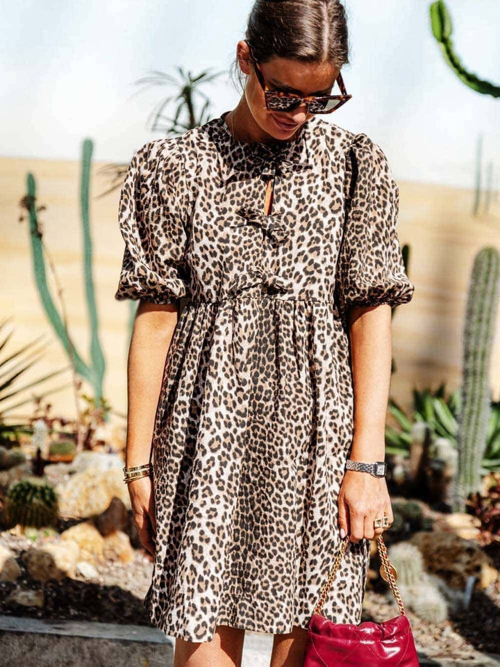 Camara - Leopard Lace-Up Dress
