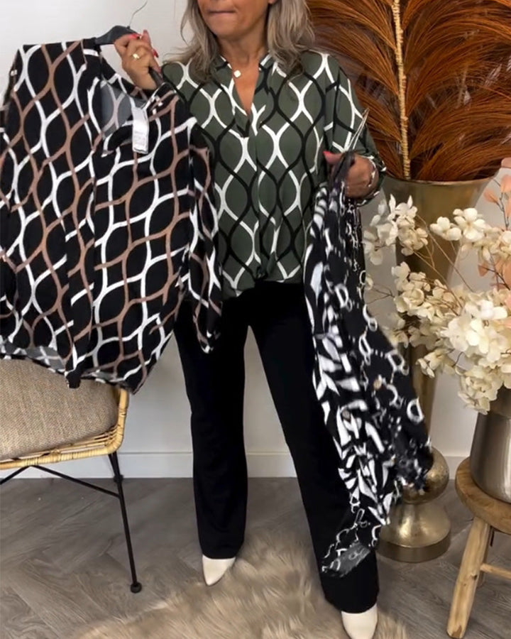 Selya - Geometric Print Blouse
