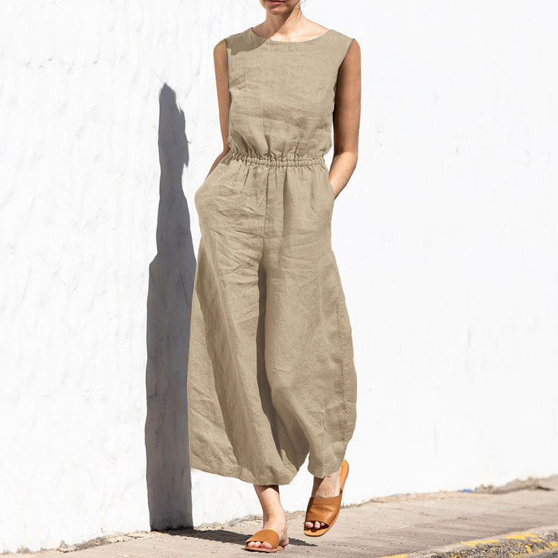 Janice - Casual Sleeveless Pocket Jumpsuit