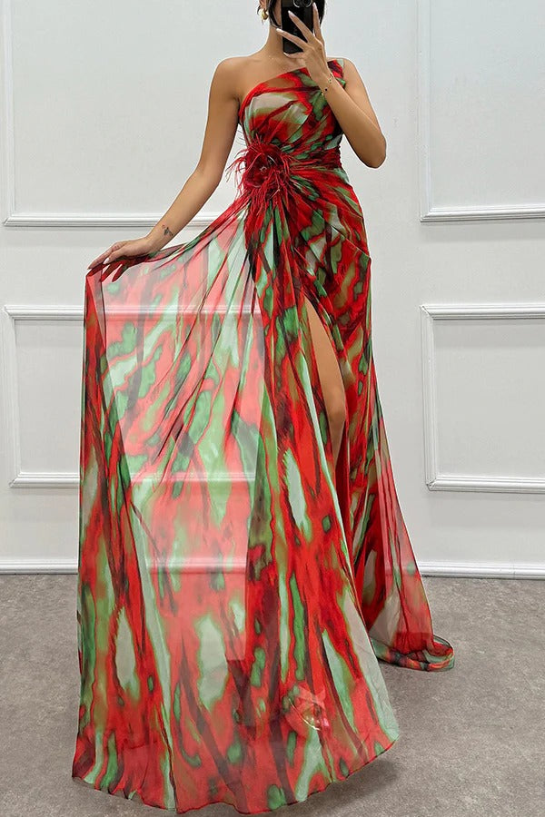 Elaris - Vibrant Slit Dress