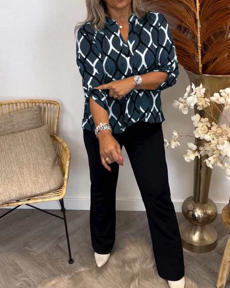 Selya - Geometric Print Blouse