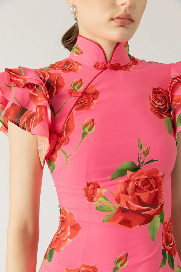 Valery - Floral Mandarin Dress