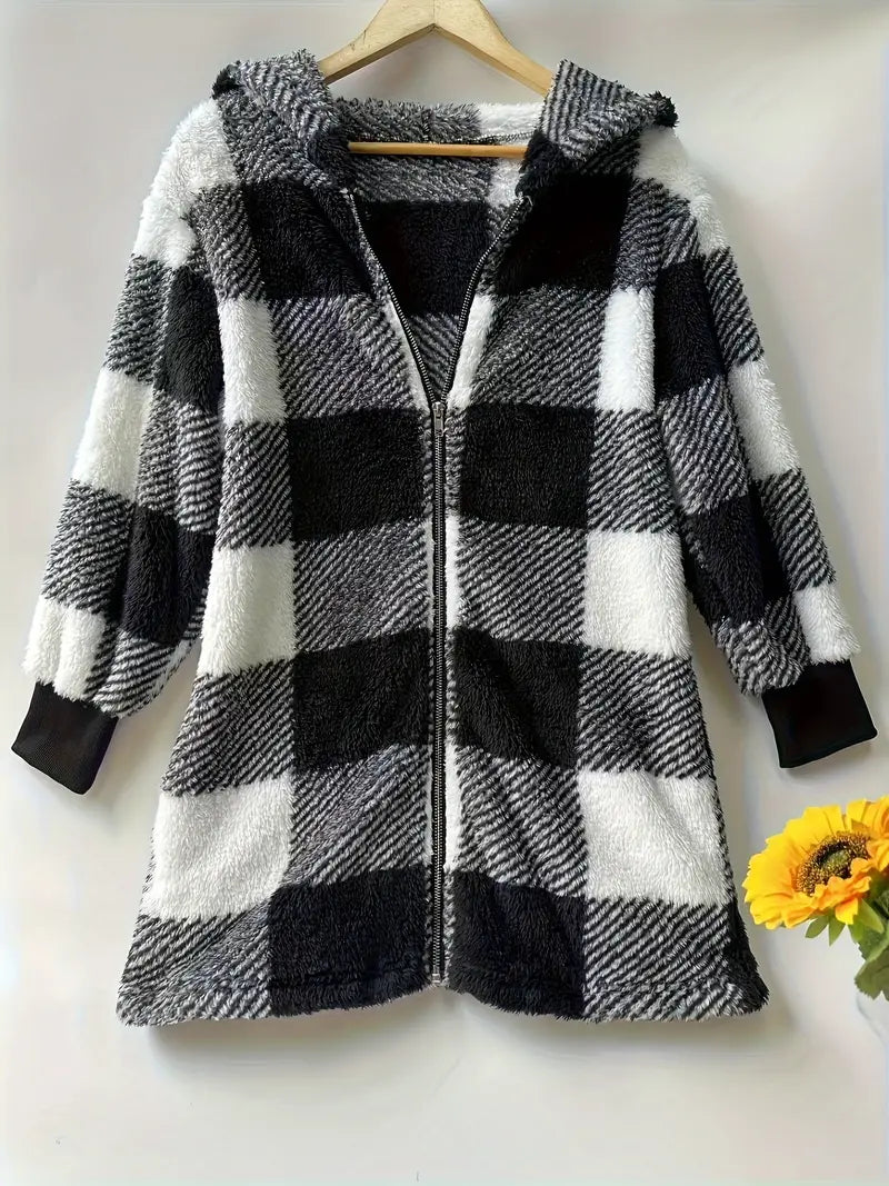 Ardia - Plaid Zip-Up Jacket