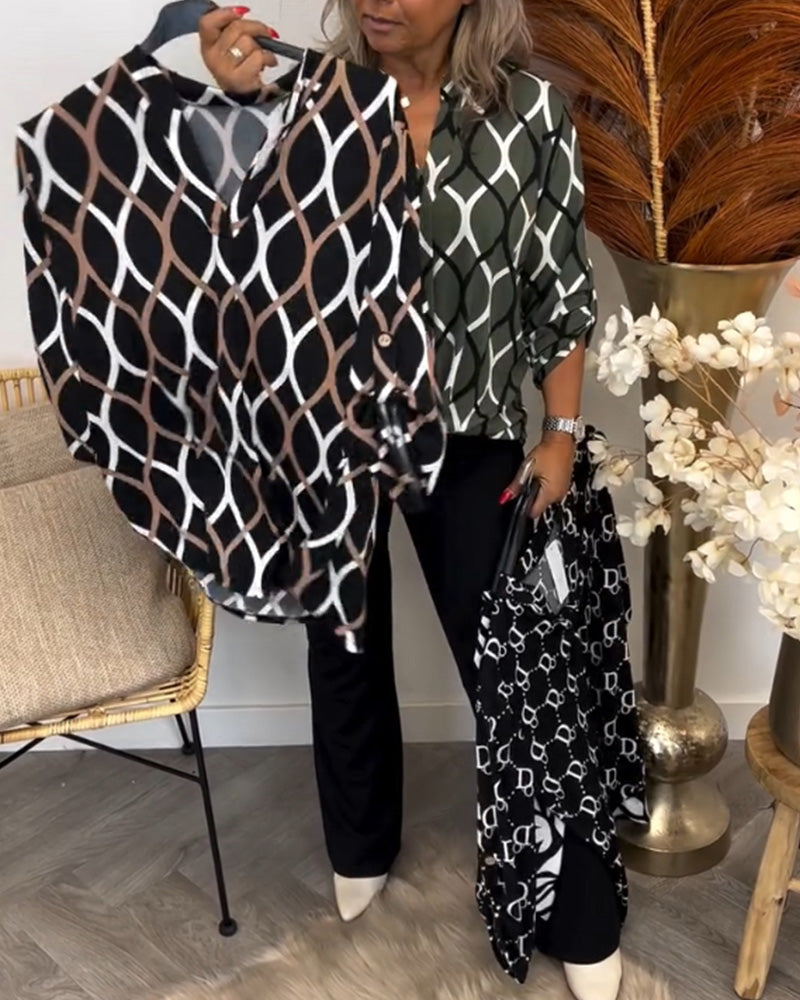 Selya - Geometric Print Blouse