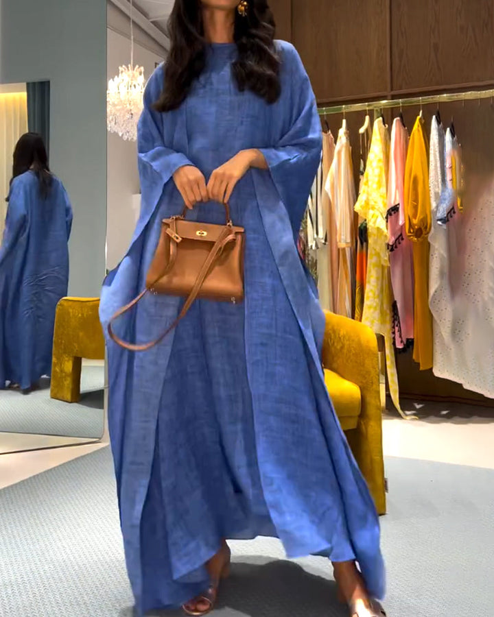 Solana - Loose Long Sleeve Cardigan Maxi Dress