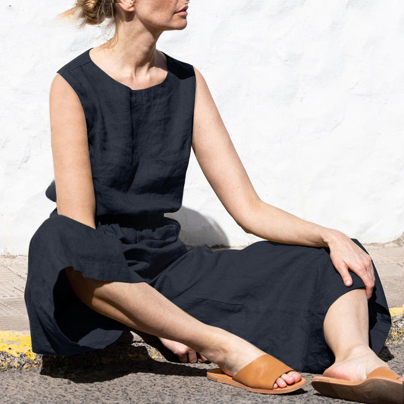 Janice - Casual Sleeveless Pocket Jumpsuit