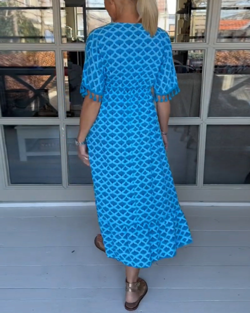 Winona - Summer V-Neck Tassel Dress