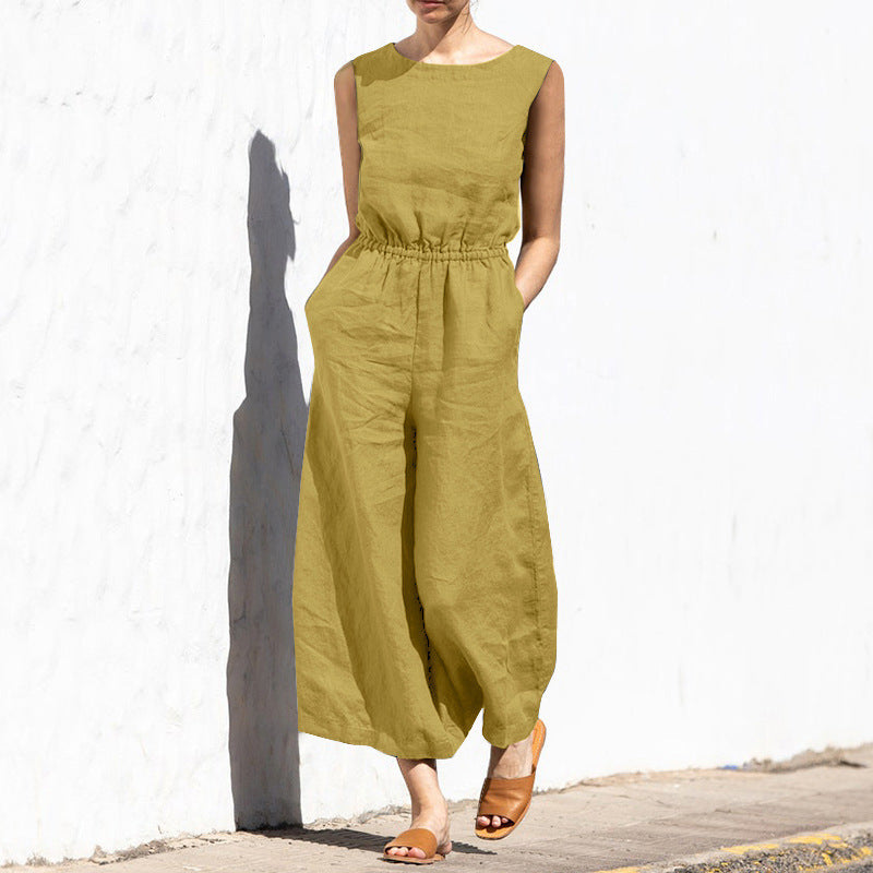 Janice - Casual Sleeveless Pocket Jumpsuit