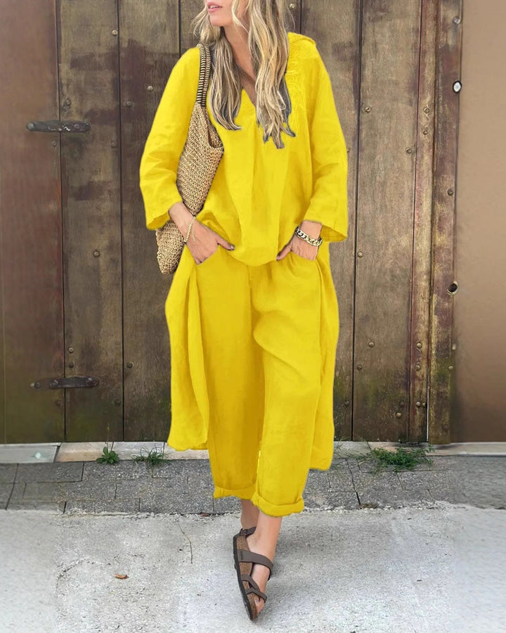 Cristy - Stylish Long Sleeve Top and Pants Set