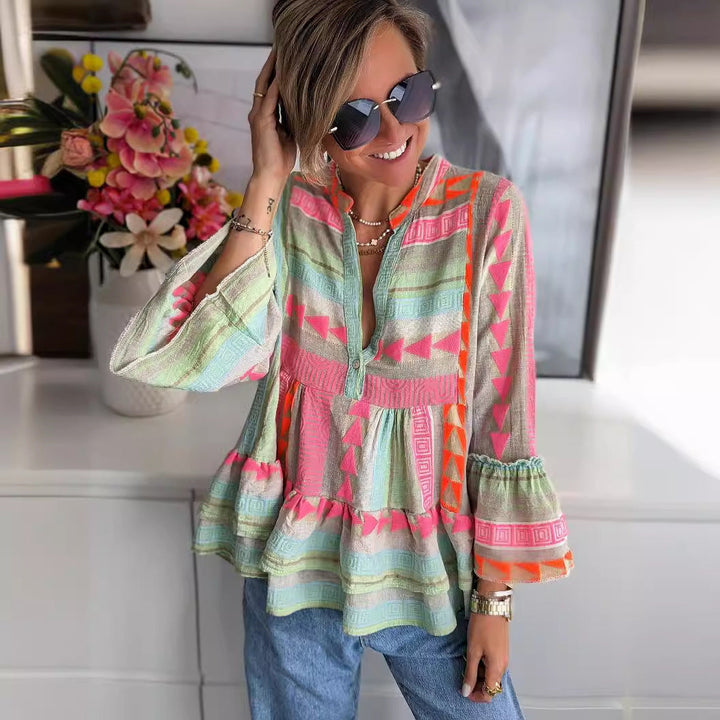 Tess - Boho Printed Top