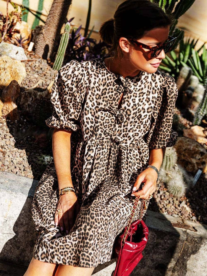 Camara - Leopard Lace-Up Dress