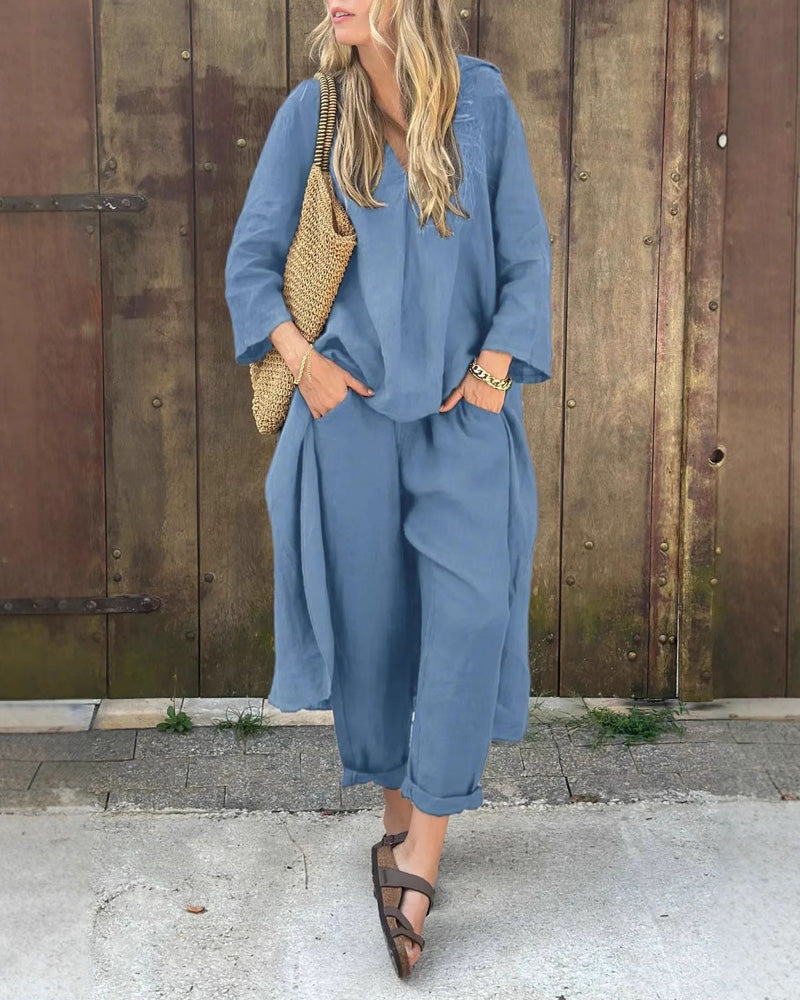 Cristy - Stylish Long Sleeve Top and Pants Set