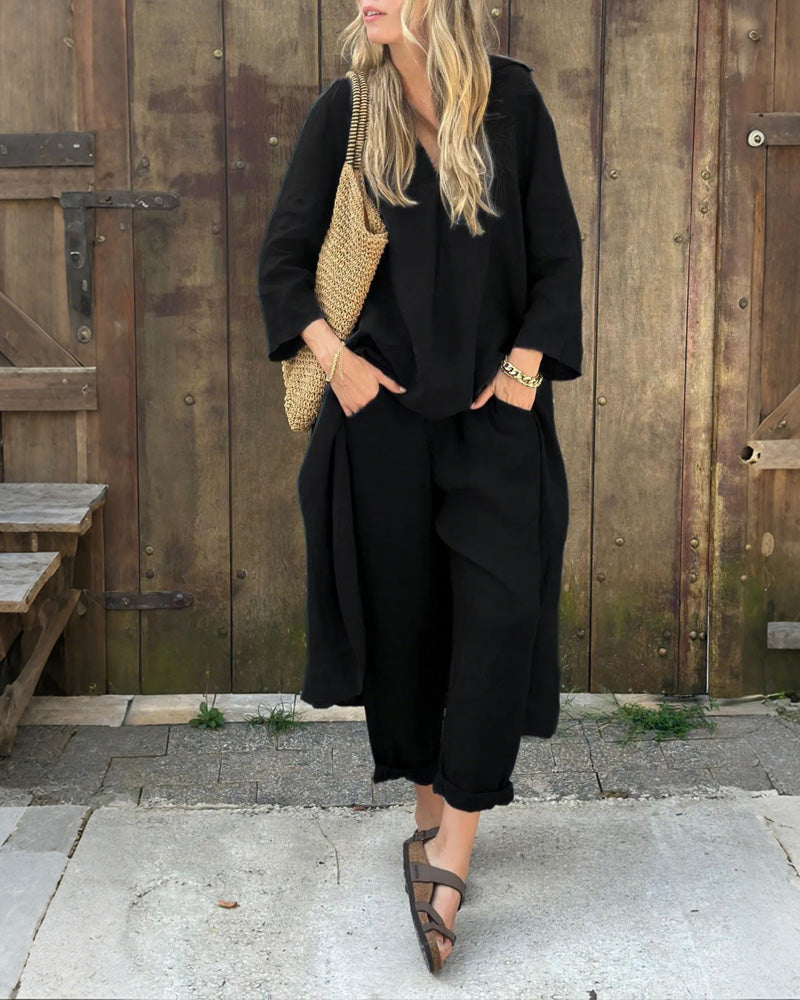 Cristy - Stylish Long Sleeve Top and Pants Set