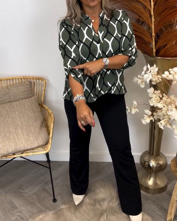 Selya - Geometric Print Blouse