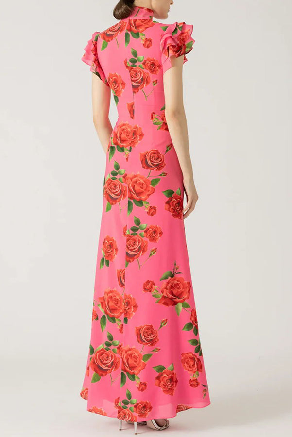 Valery - Floral Mandarin Dress