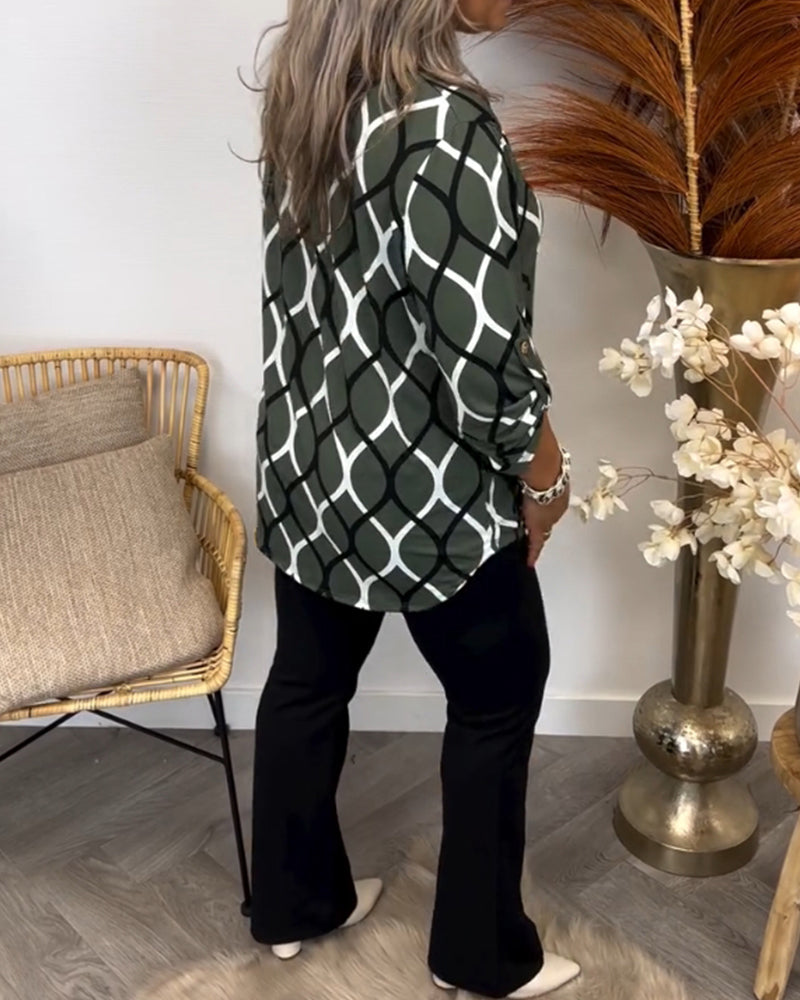 Selya - Geometric Print Blouse