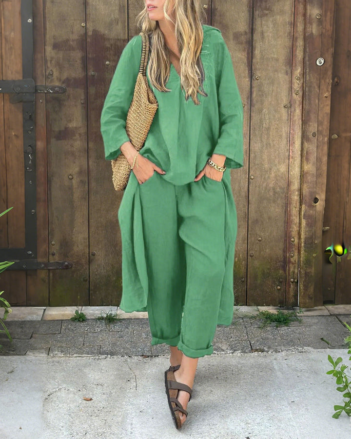 Cristy - Stylish Long Sleeve Top and Pants Set