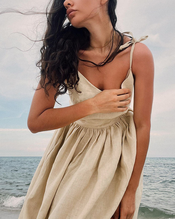 Marivic - Classic Backless Strappy Maxi Dress