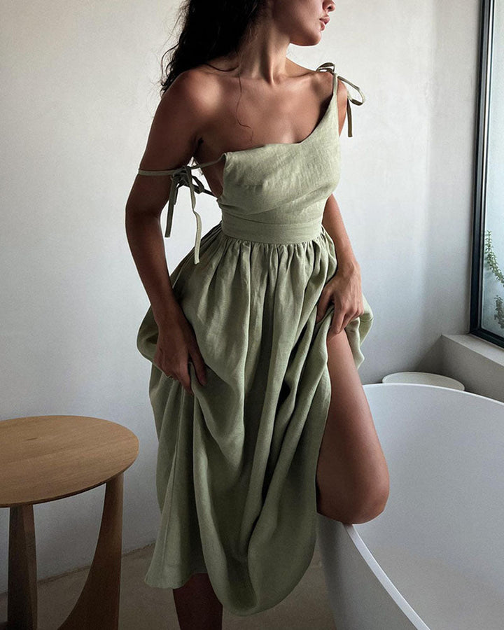 Marivic - Classic Backless Strappy Maxi Dress