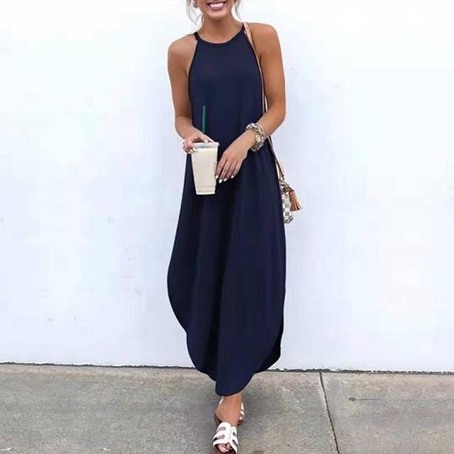Aurella - Effortless Halter Maxi Dress