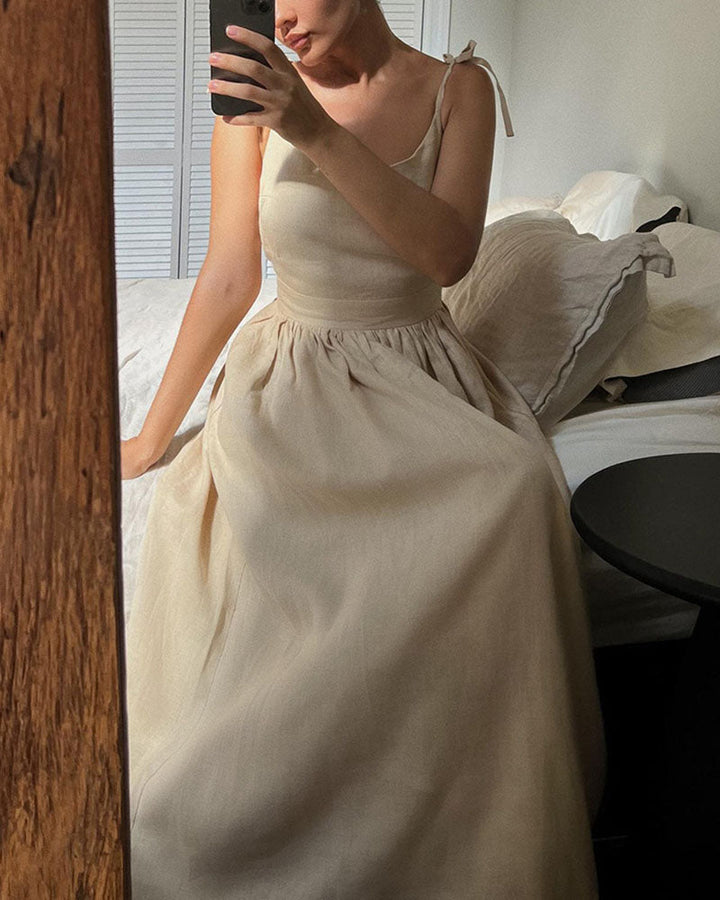 Marivic - Classic Backless Strappy Maxi Dress