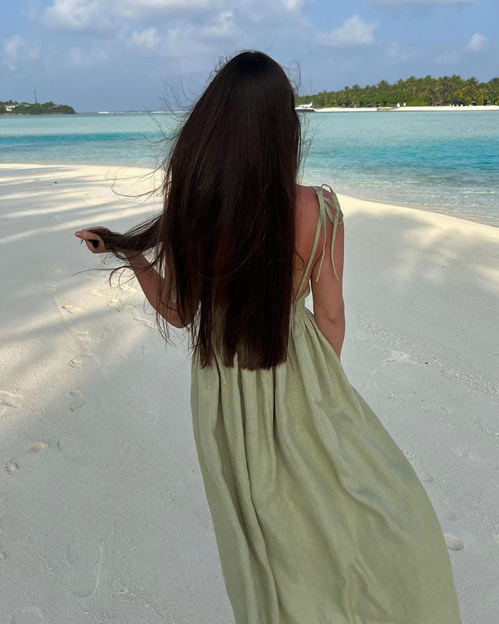 Marivic - Classic Backless Strappy Maxi Dress