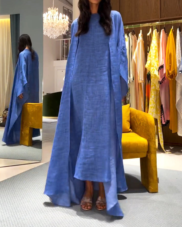 Solana - Loose Long Sleeve Cardigan Maxi Dress