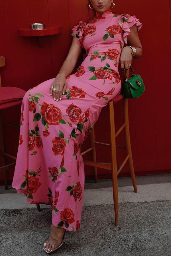 Valery - Floral Mandarin Dress
