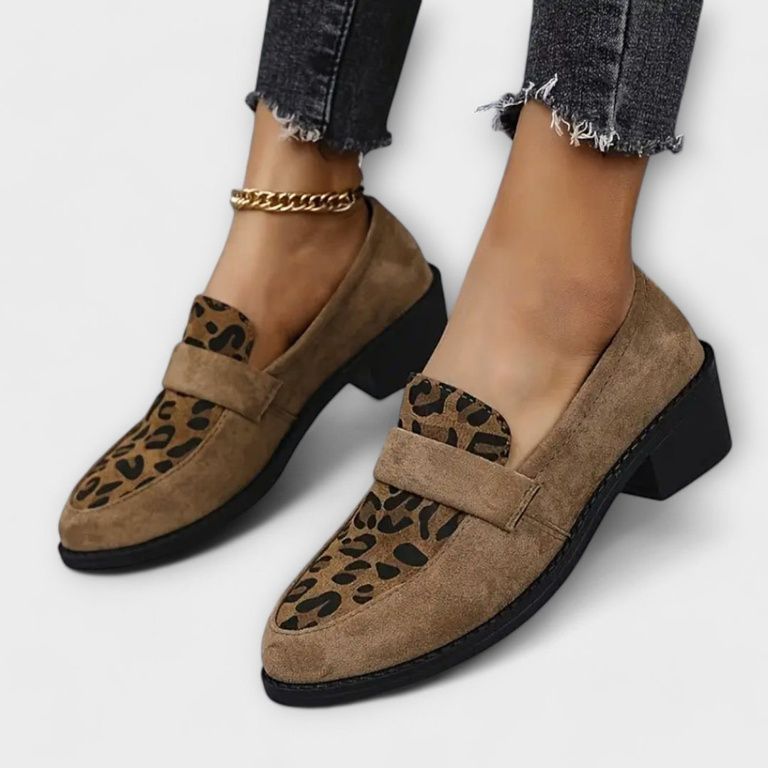 Zaylie - Leopard Block Loafers