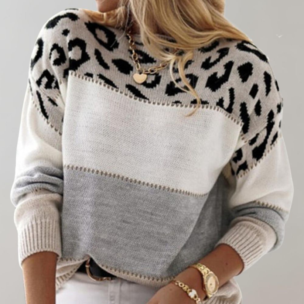 Angela - Leopard Print Casual Sweater