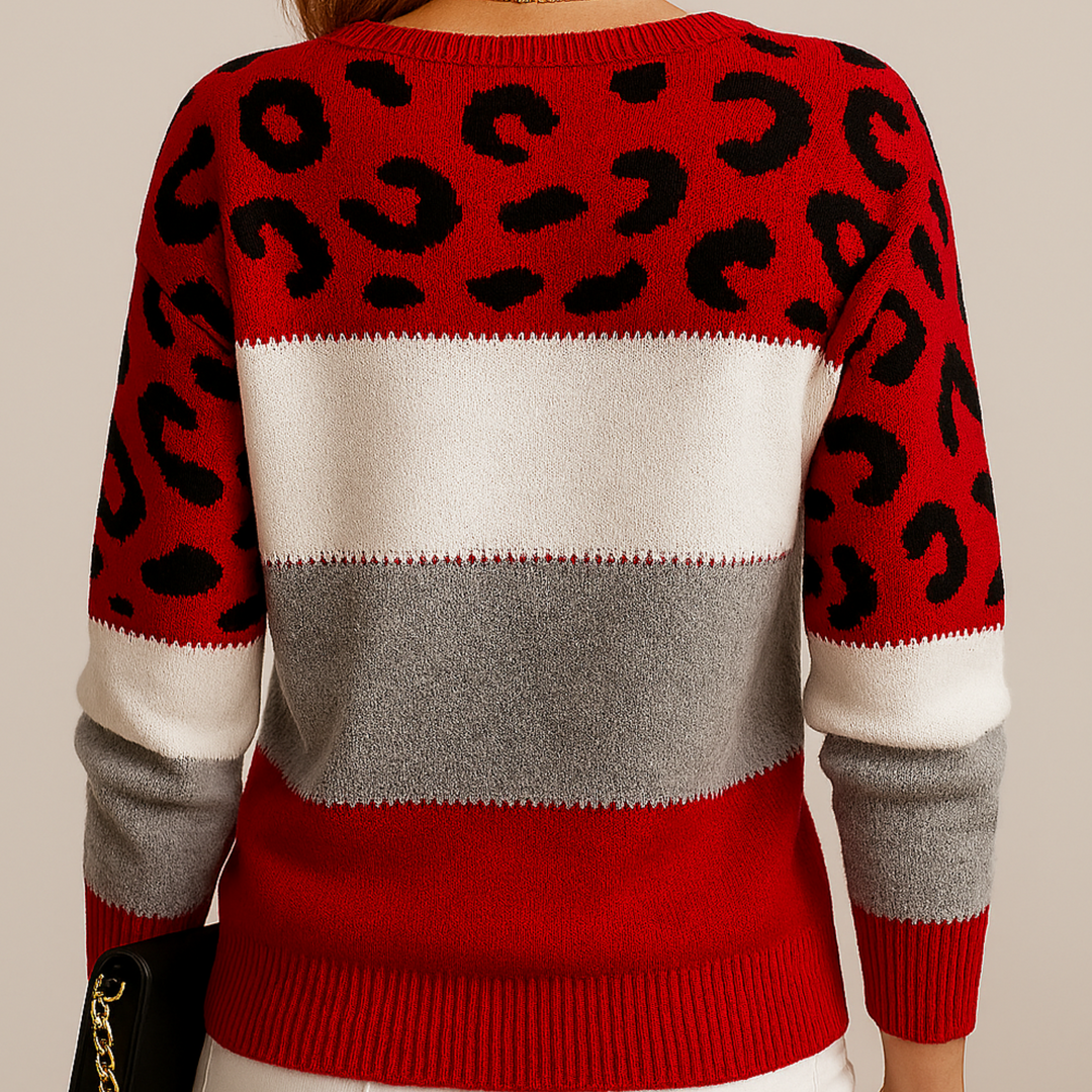 Angela - Leopard Print Casual Sweater