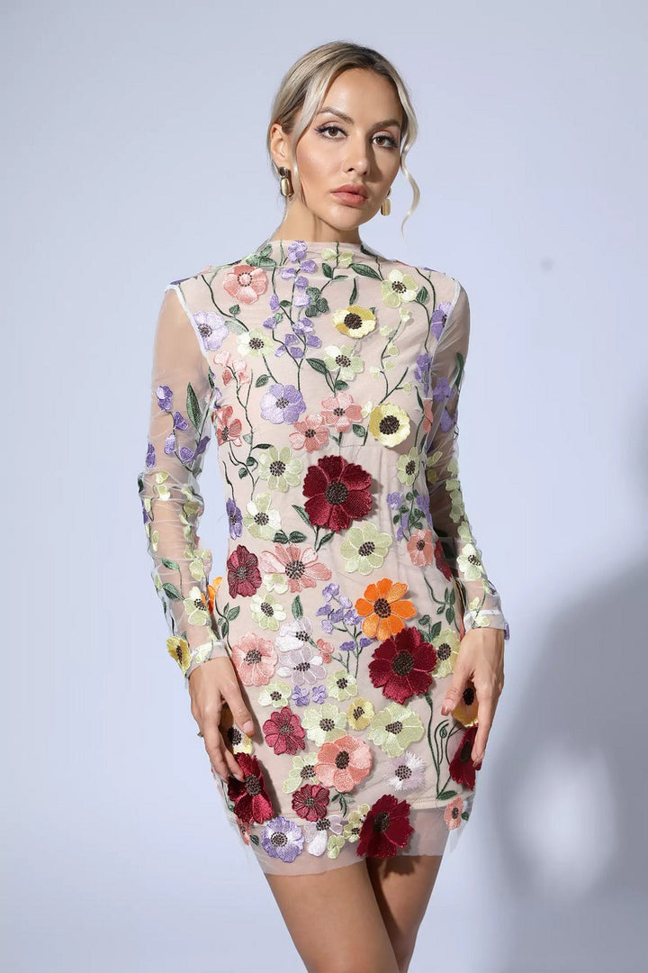 Kimberly - Mesh Floral Dress