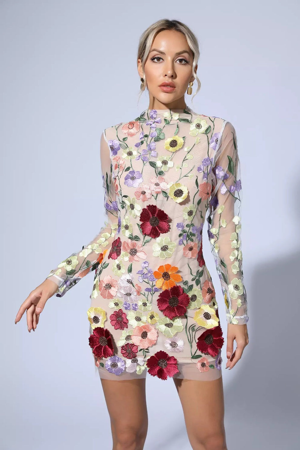 Kimberly - Mesh Floral Dress