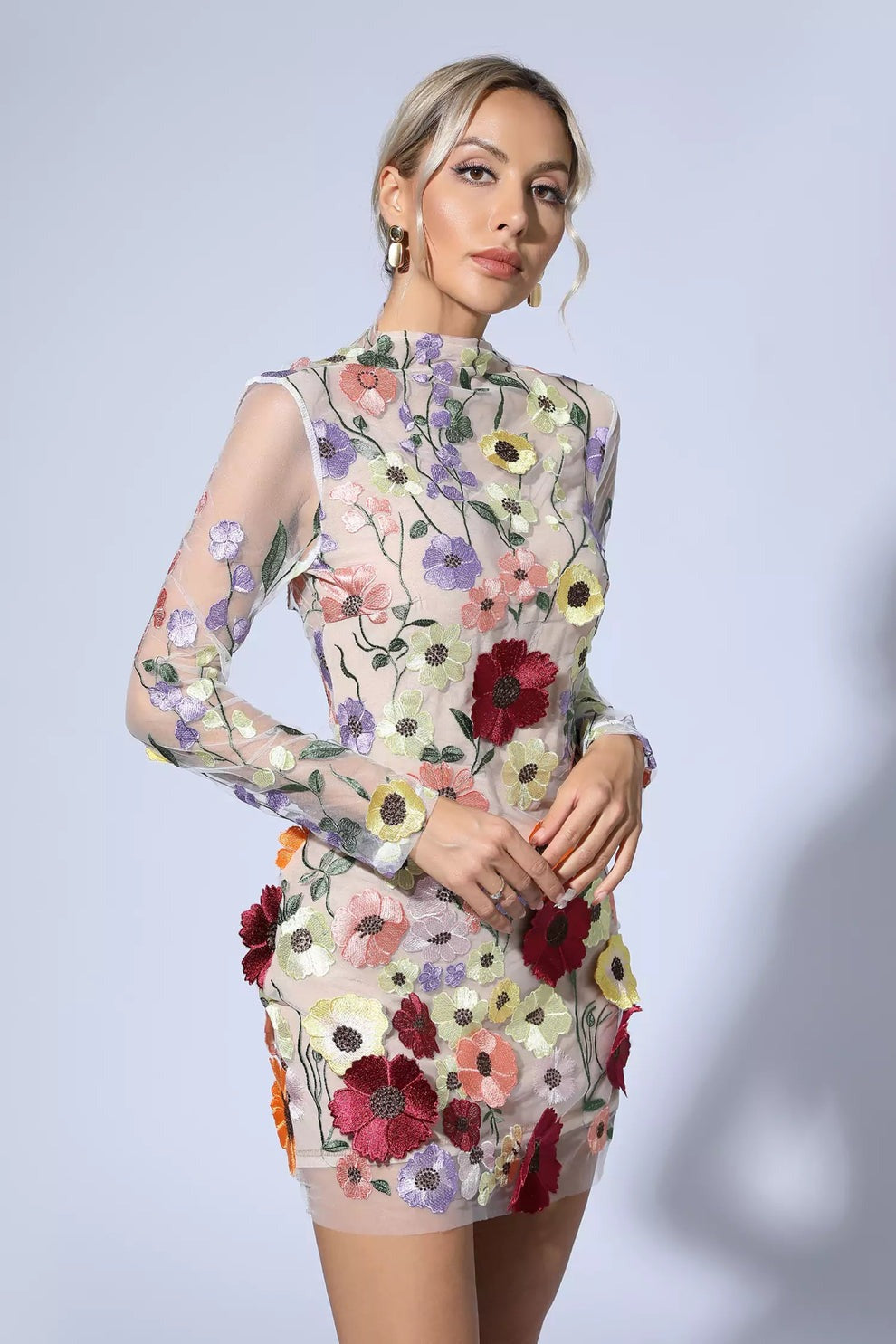 Kimberly - Mesh Floral Dress