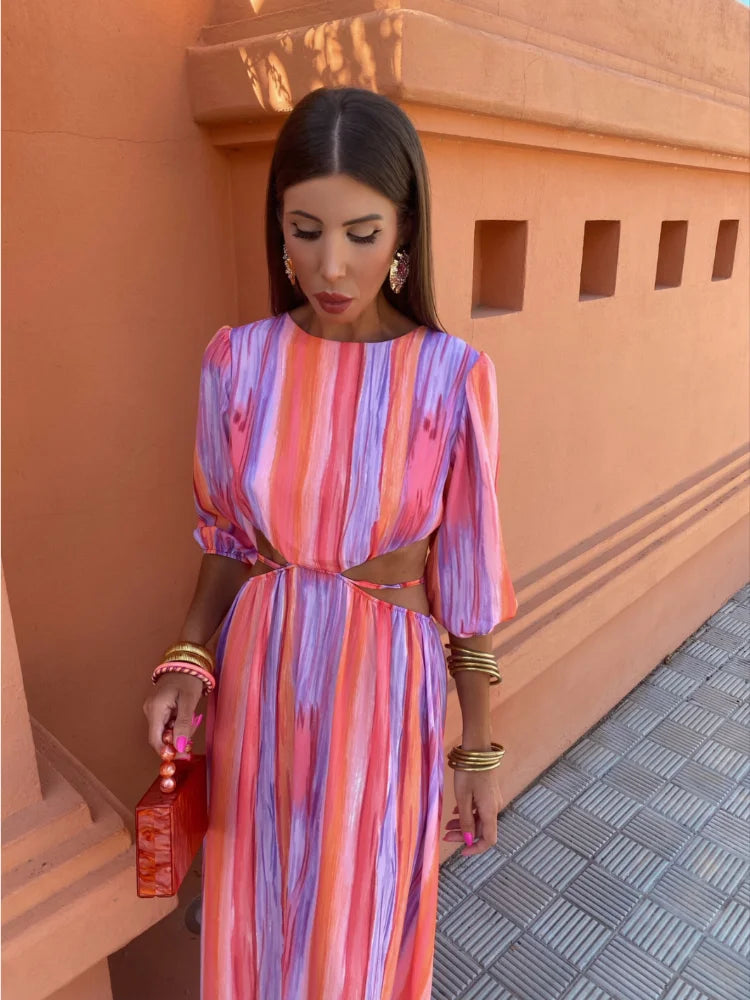 Zaria - Vibrant Cutout Dress