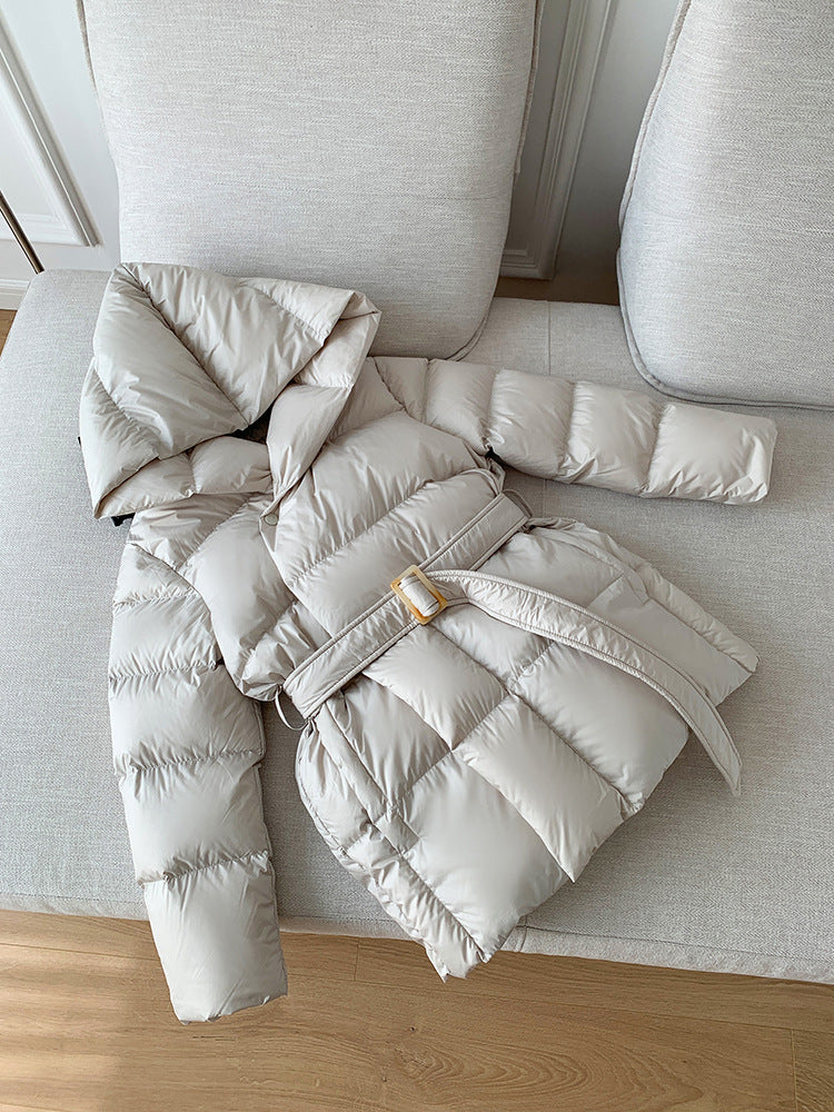 Luna - Belted Quilted Hooded Jacket