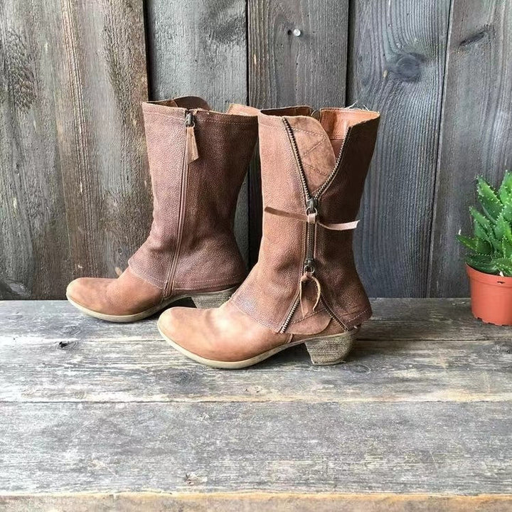 Angela | Women's Winter Cowgirl Boots with Warm Lining and Heel