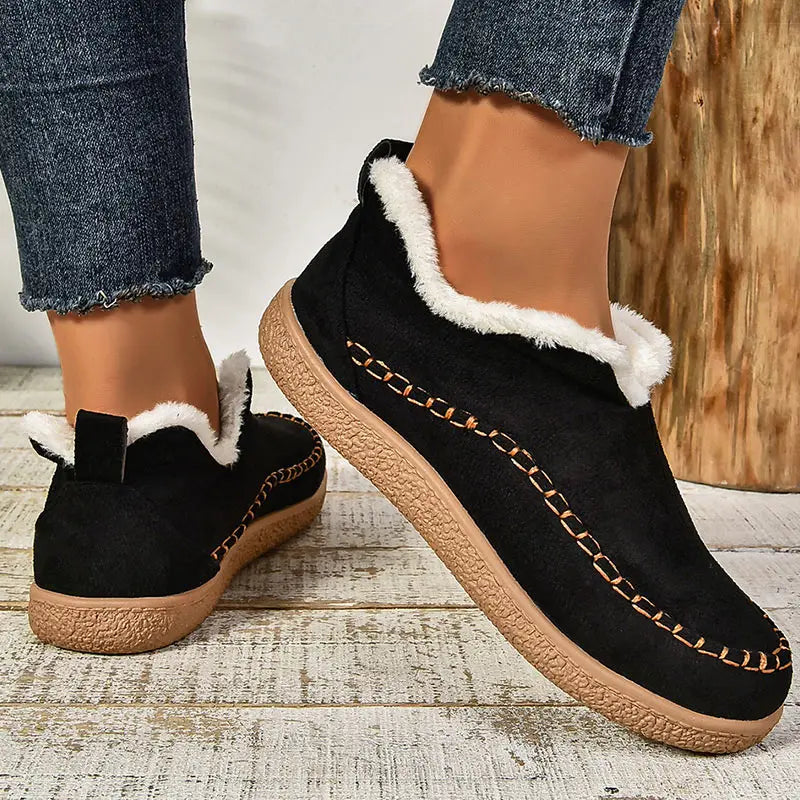 Vail - Warm Velvet Flat Winter Boots