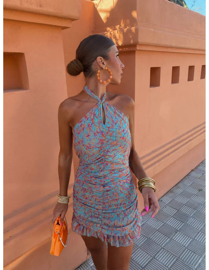 Pia - Ruched Halter Dress
