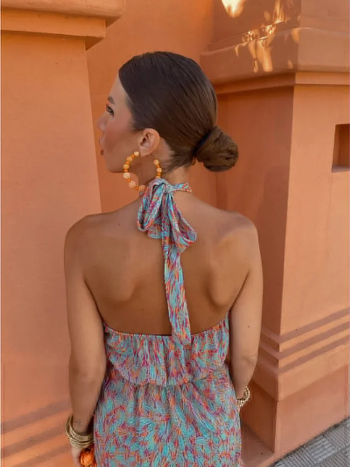 Pia - Ruched Halter Dress