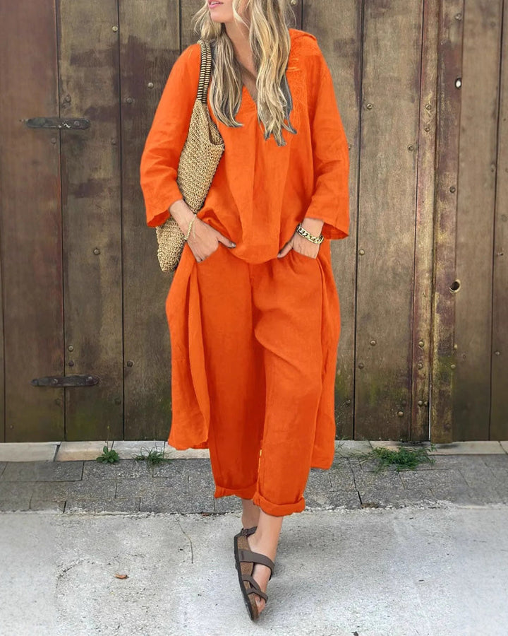 Cristy - Stylish Long Sleeve Top and Pants Set