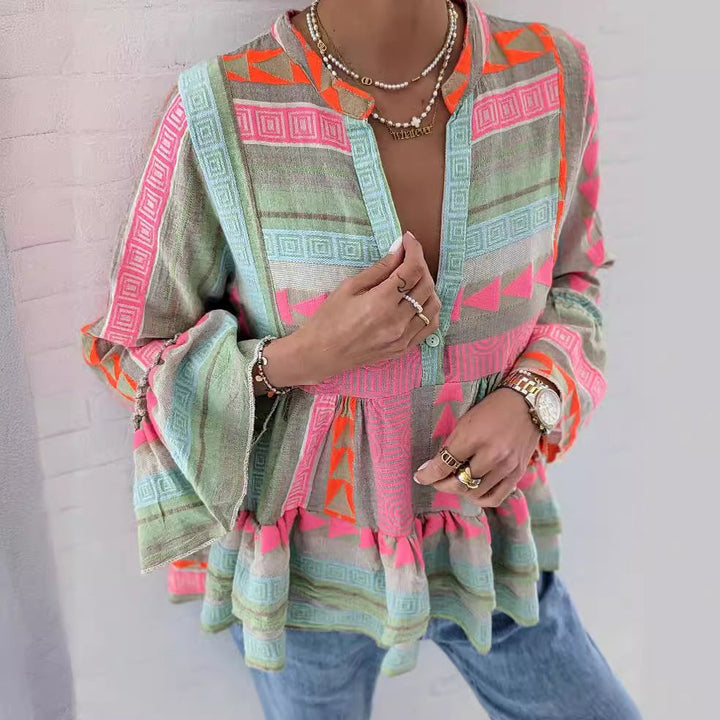 Tess - Boho Printed Top