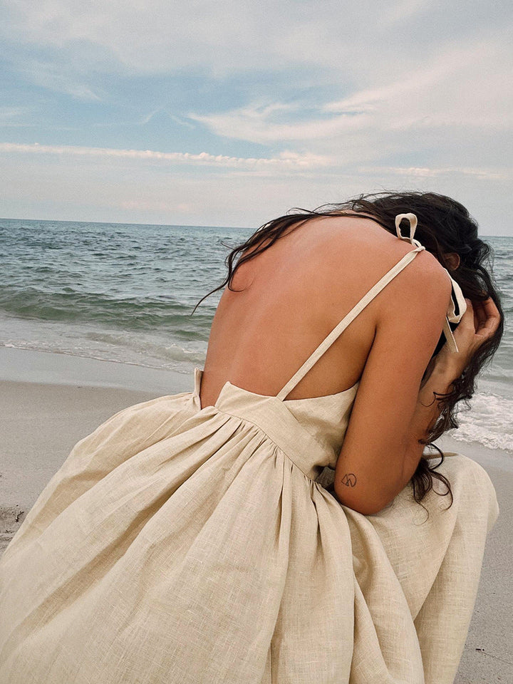 Marivic - Classic Backless Strappy Maxi Dress