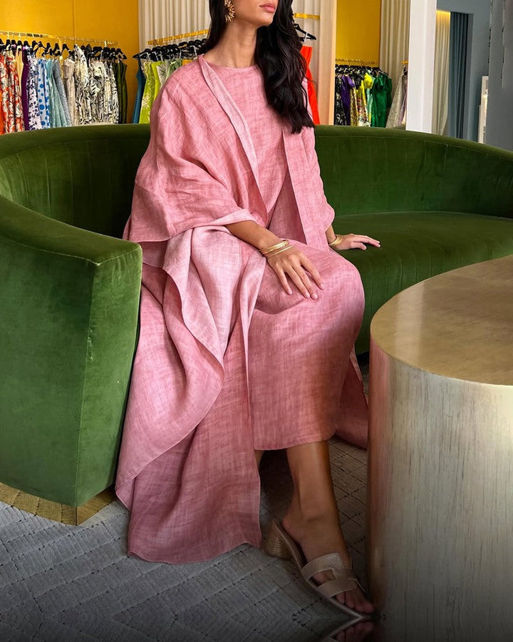 Solana - Loose Long Sleeve Cardigan Maxi Dress