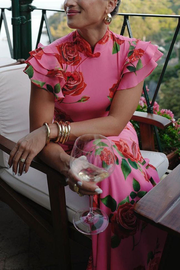 Valery - Floral Mandarin Dress