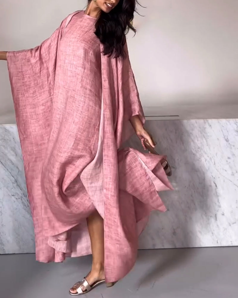 Solana - Loose Long Sleeve Cardigan Maxi Dress