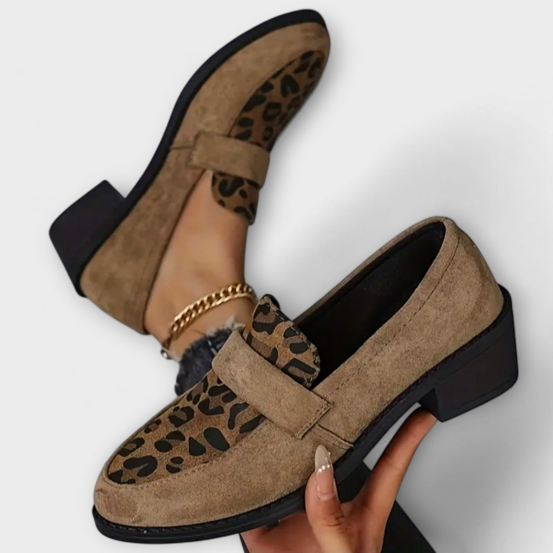 Zaylie - Leopard Block Loafers